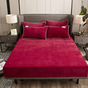 Pure Color Warm Keeping Thickening Rhinestone Velvet Skin-friendly Fitted Sheet