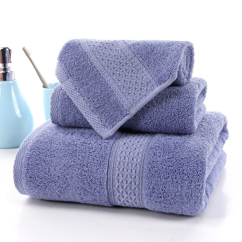 Long-staple Cotton Three-piece Set Towels Square Scarf Jacquard Absorbent Face Towel