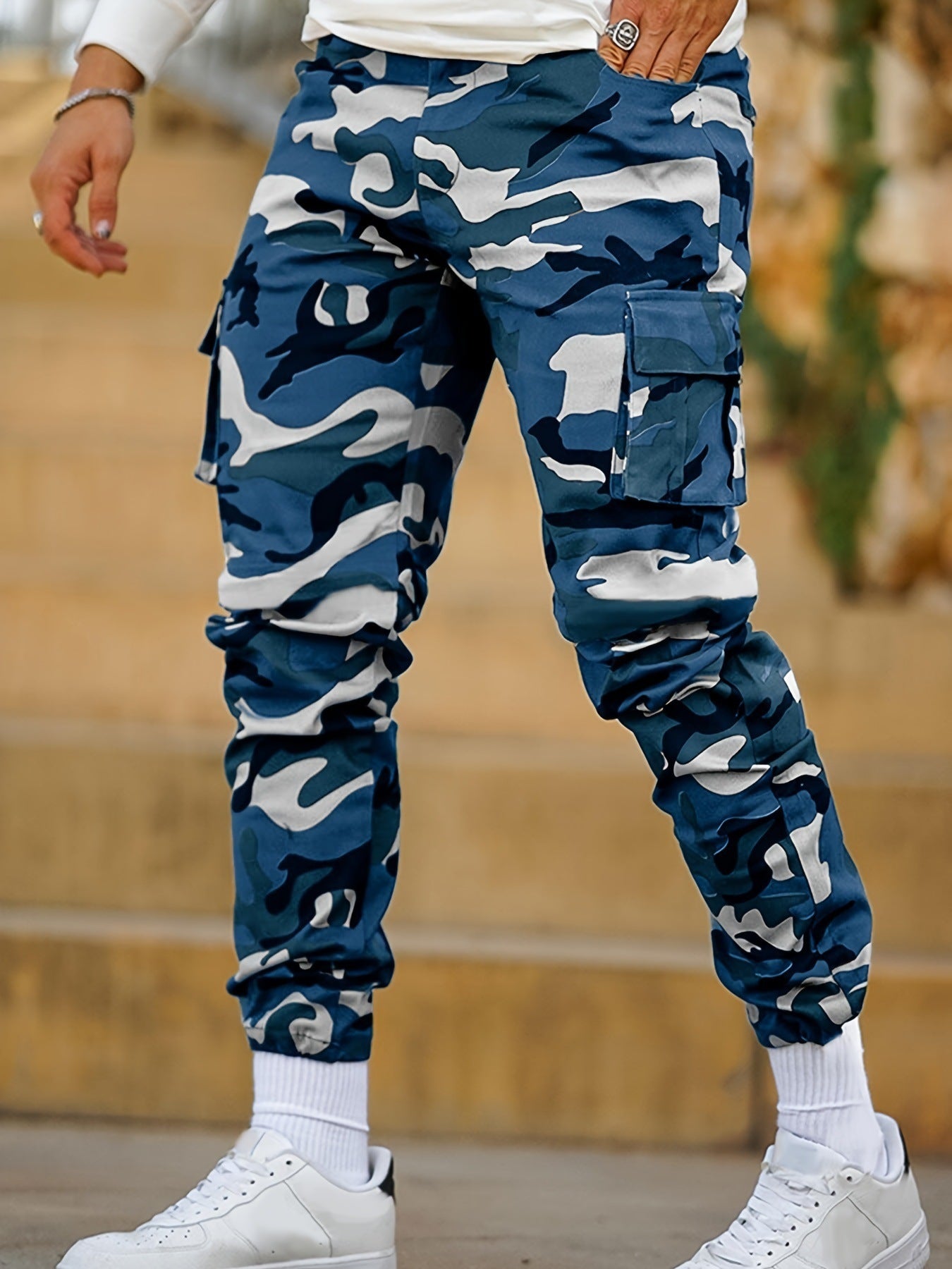 Multi-pocket Camouflage Ankle-tied Men's Overalls Fashion Sports Casual Pants Spring And Autumn