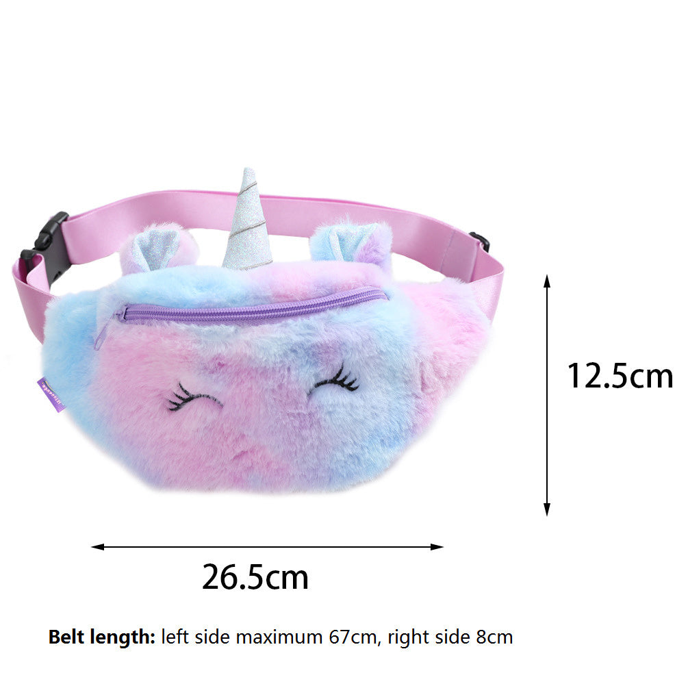 Cartoon Plush Shoulder Bag Little Girl Cute Big Eyes Waist Bag Kindergarten Children Messenger Bag Chest Bag