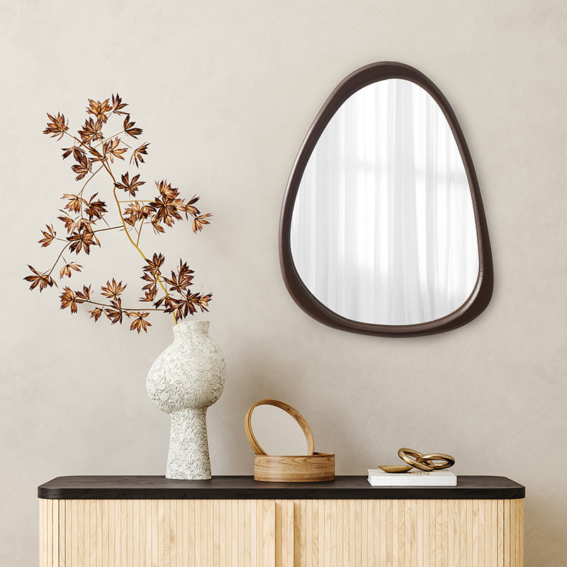 Wooden Oval Living Room Bedroom Bathroom Decorative Wall Hangings Mirror