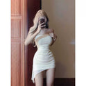 Like Woman Tube Top Dress Sexy Irregular Slim-fit Slimming Hip Skirt