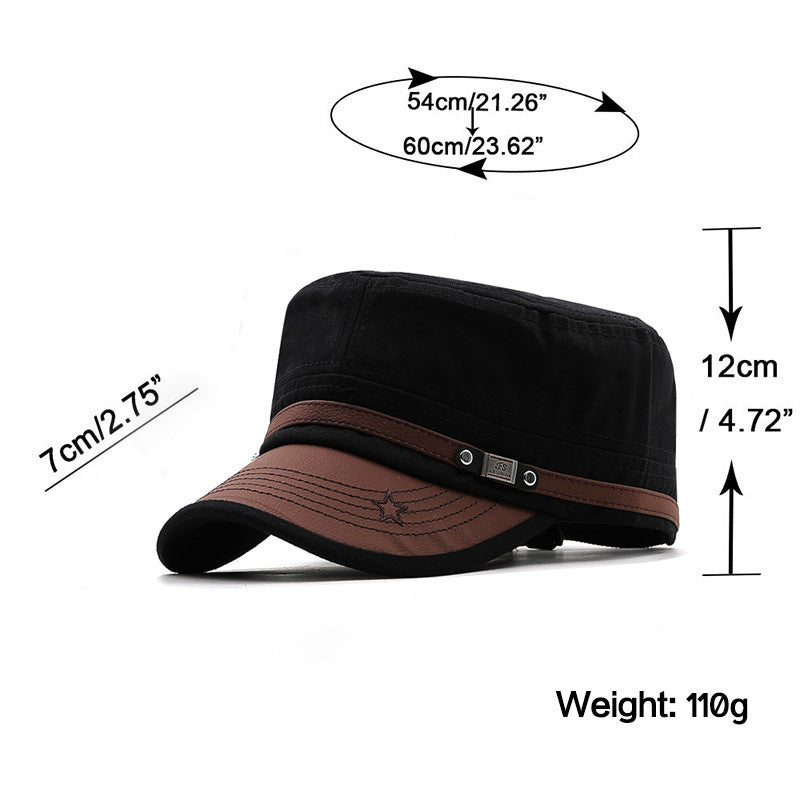 Curved Brim Leisure Climbing Sun Shade Fan Flat-top Hat Men