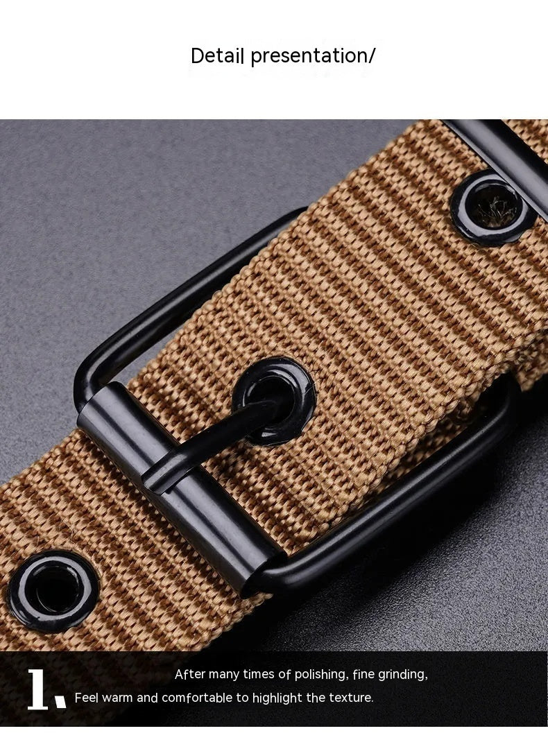 Porous Pin Buckle Canvas Belt Fashion All-matching