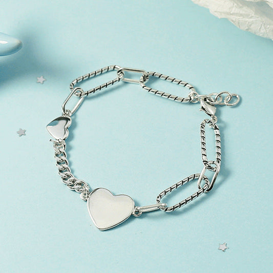 Girly Heart Bracelet Female With Hearts Niche