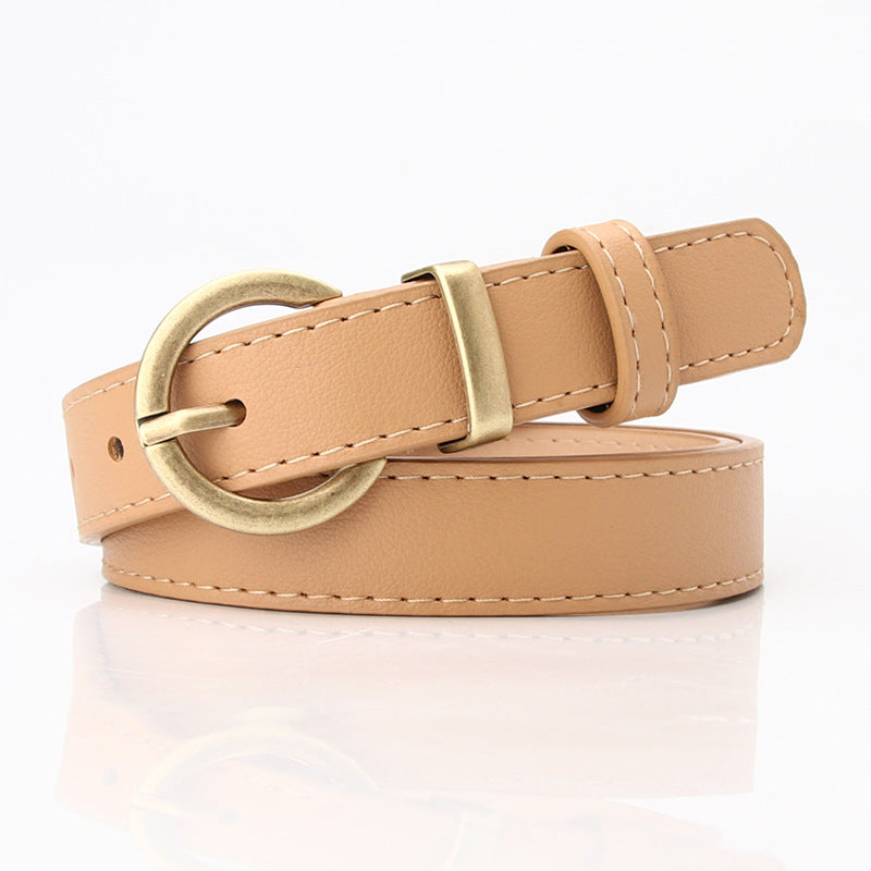 All-match Student Trousers With Decorative Belt Women's Casual Pin Buckle Belt