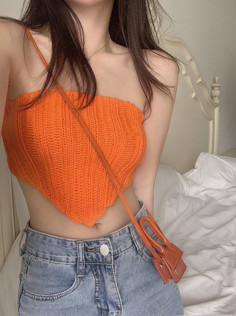 Knitted Tube Top Bottoming Vest