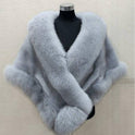 Imitated Mink Fox Fur Cape Coat Plus-sized Dress Shawl