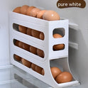 Refrigerator 4-Layer Automatic Egg Roller Sliding Egg Tray Refrigerator Side Door Large Capacity Holder Egg Storage Box Kitchen Gadgets