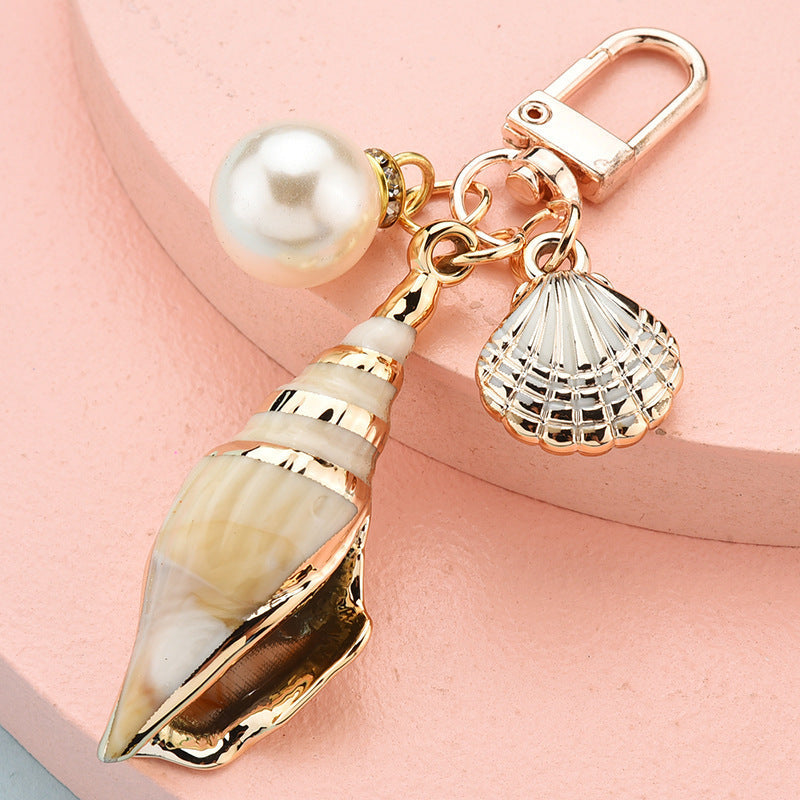 Fashionable New Cartoon Conch Tassel Key Chain