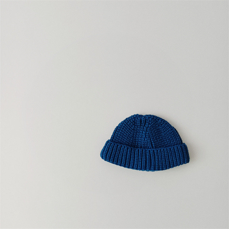 Solid Color Curling Baby Knitted Sleeve Cap