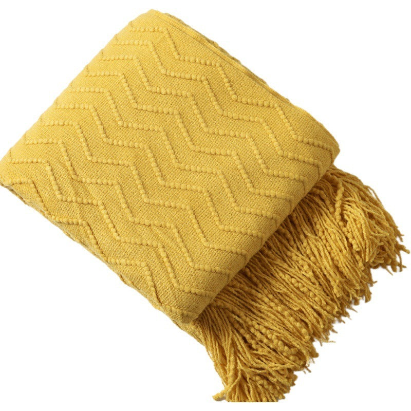 Knitted Tassel Blanket Office Air Conditioner