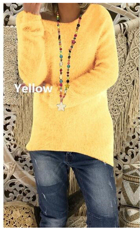 Explosive Solid Color Spot Autumn And Winter Women's Long-sleeved Loose Sweater