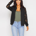 Women Bomber Jacket With Lace