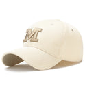 Four Seasons M Letter Embroidered Peaked Cap