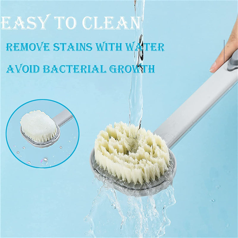 Dual-purpose Shower Brush Multifunctional Detachable Bath Brush Back Body Bath Shower Sponge Scrubber Brushes With Handle Massager Bathroom Brush Gadgets