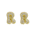 18K Brass Balloon Bubble Zircon Small Size Stud Earrings