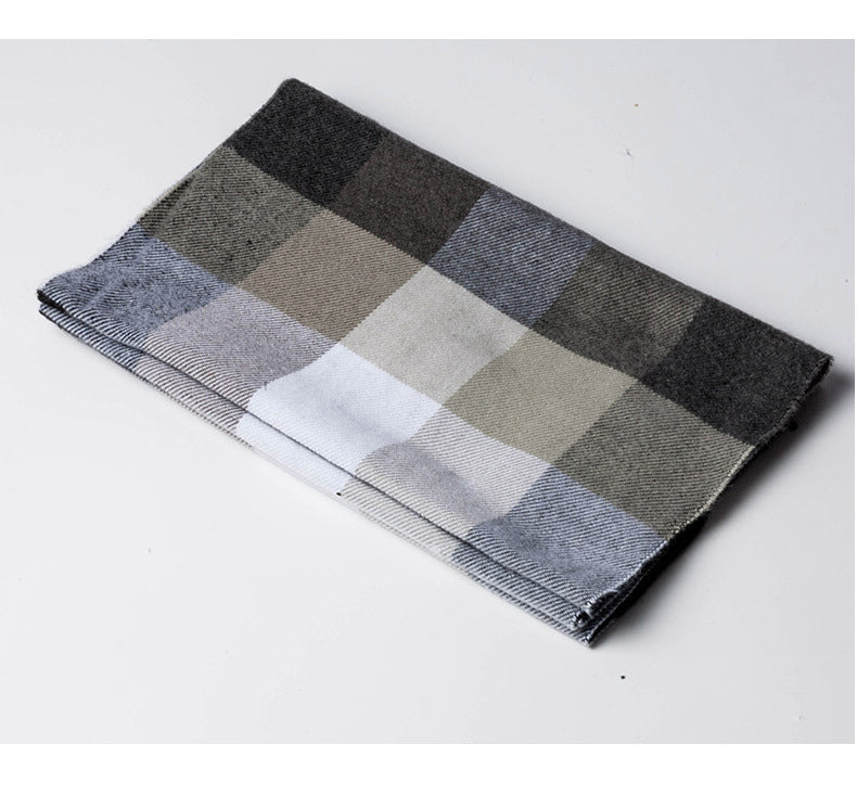 Stylish And Versatile Men's Plaid Warm Scarf