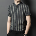 Cotton Stand Collar Chinese Style Short Sleeve Shirt