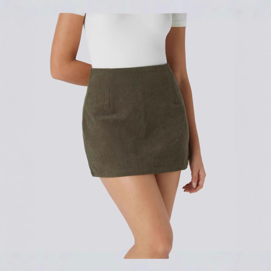 Women's European And American Corduroy A- Line Skirt