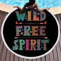 3D Illusion Embossed Letter Digital Printing Round Beach Towel