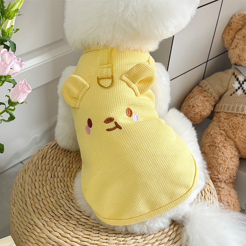 Spring And Summer New Dogcat Clothes Waffle Vest