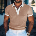 Short Sleeve Men's Polo Shirt Fashion White Leader T-shirt