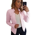 Small Suit Long Sleeve Solid Color Cardigan Coat Top