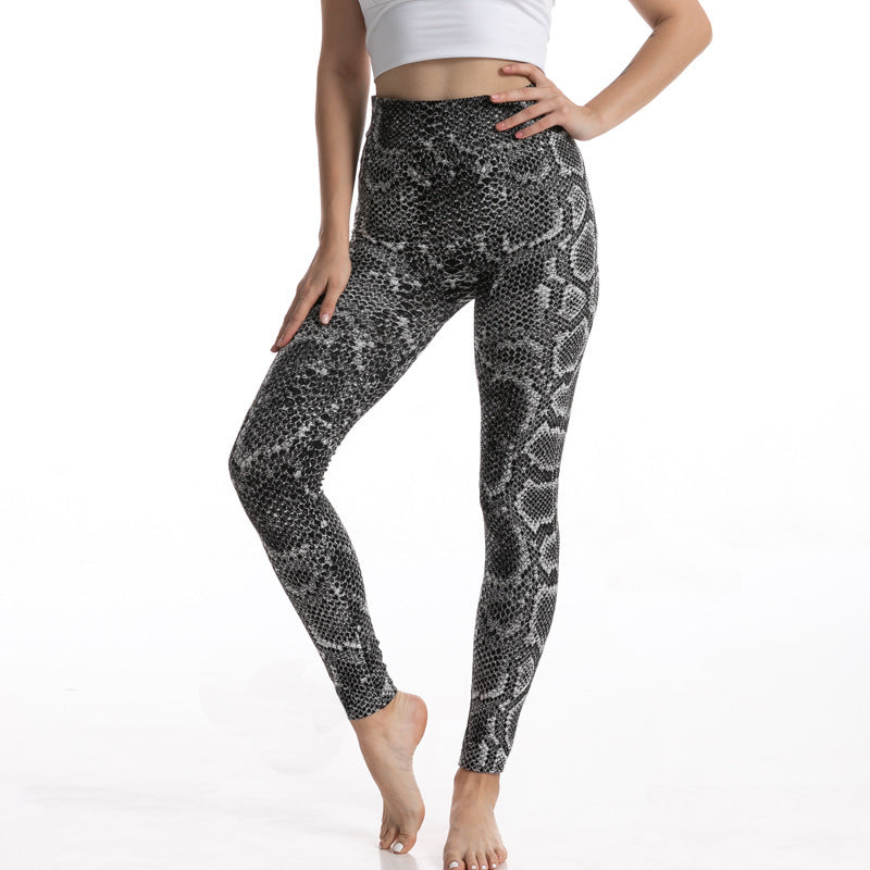 Slim Fit Slim And Sexy Snake Pattern Skinny Pants Women High Elastic Hip Lift Leggings Women