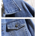 Denim Jacket Embroidered Hole Plus Size Men