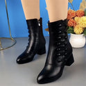 Decorative Button Zipper Non-slip Wear-resistant Fashion Boots Women's Shoes