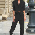 Solid Color Fashion Lapel Short Temperament Trousers Suit