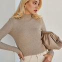 Women's Fashion Simple Pure Color Half Collar Sweater