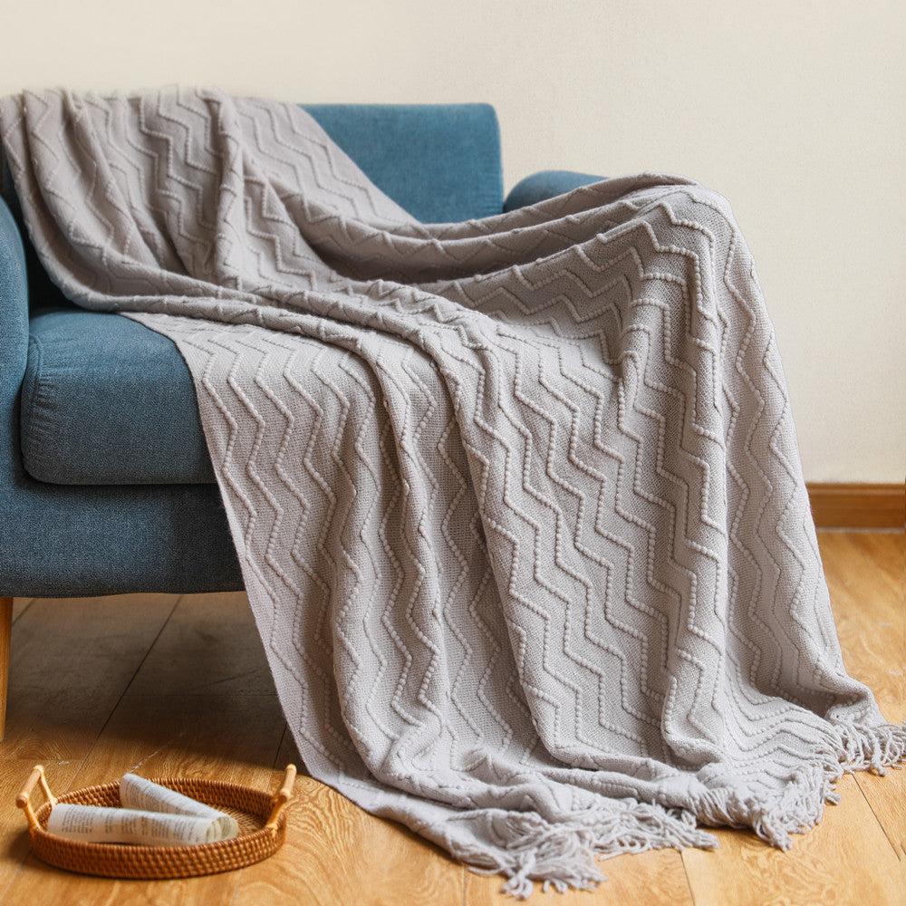 Knitted Tassel Blanket Office Air Conditioner