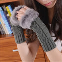 Women's Fashion Simple Solid Color Half Finger Gloves