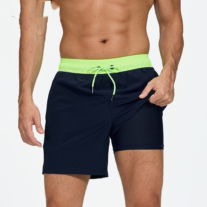 Men's Beach Pants Quick-drying Double-layer Swimming Trunks