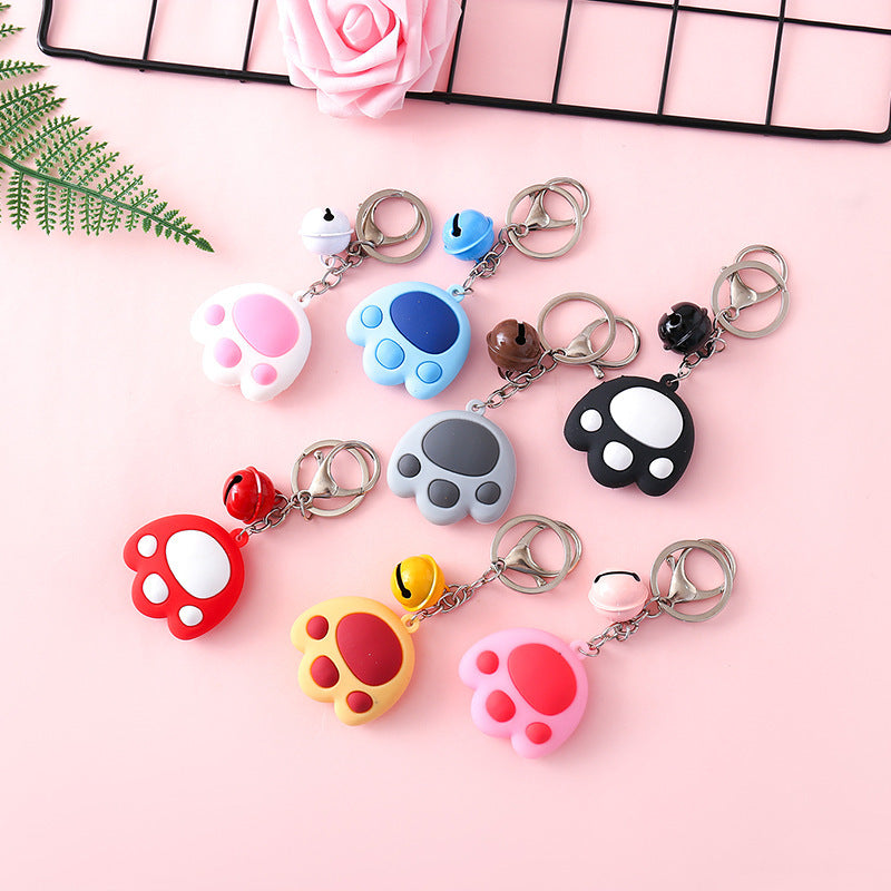 Cute Claw Series Bell Key Soft Rubber Car Pendant Female