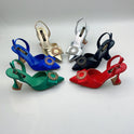 European And American Pointed Toe Rhinestone Closed Toe Strap High Heel Sandals