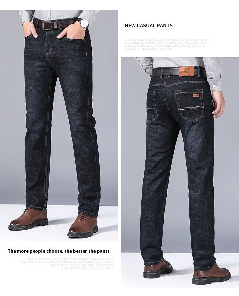 Autumn Thick Jeans Men's Loose Straight