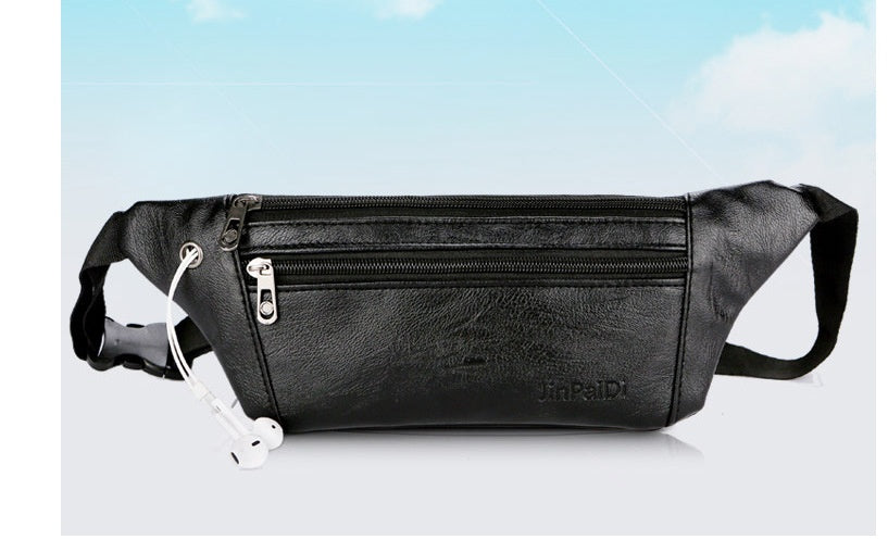 Ultra-thin PU Men's Belly Phone Waist Bag