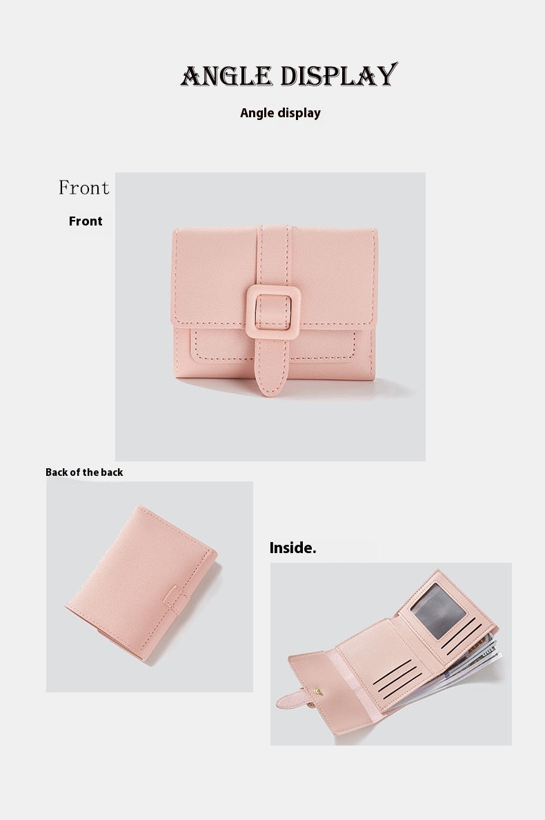 Purse Short Solid Color Card Holder Spring Women's High Sense