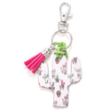 Wooden Cactus Keychain Leopard Flower