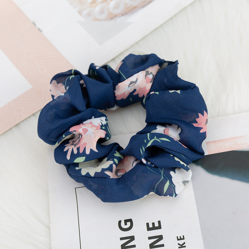 Floral Fabric Print Large Intestine Hair Tie