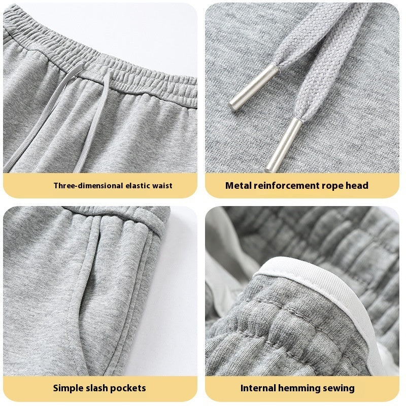 Ankle-length Knitted Men's Loose Sports And Leisure-leg Lace-up Sports Pants