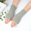 Women's Knitted Mesh Fingerless Gloves Casual Solid Color Cute