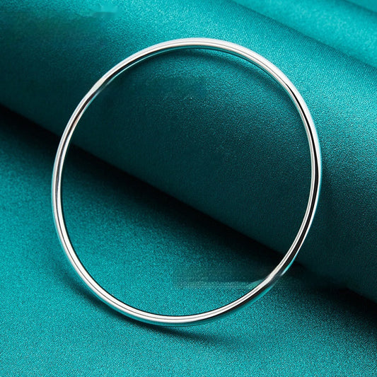 Silver Jewelry 3mm Smooth Circle Bracelet