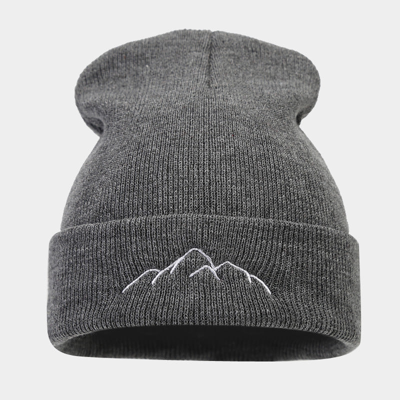 Peak Embroidery Sleeve Cap Trendy Outdoor Fashion Personalized Warm Keeping Beanie Hat