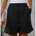 Summer Simplicity Casual Curling Solid Color High Waisted Shorts