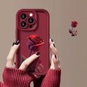 Red Rose Phone Case For Personality Frosted Silicone Drop-resistant 1