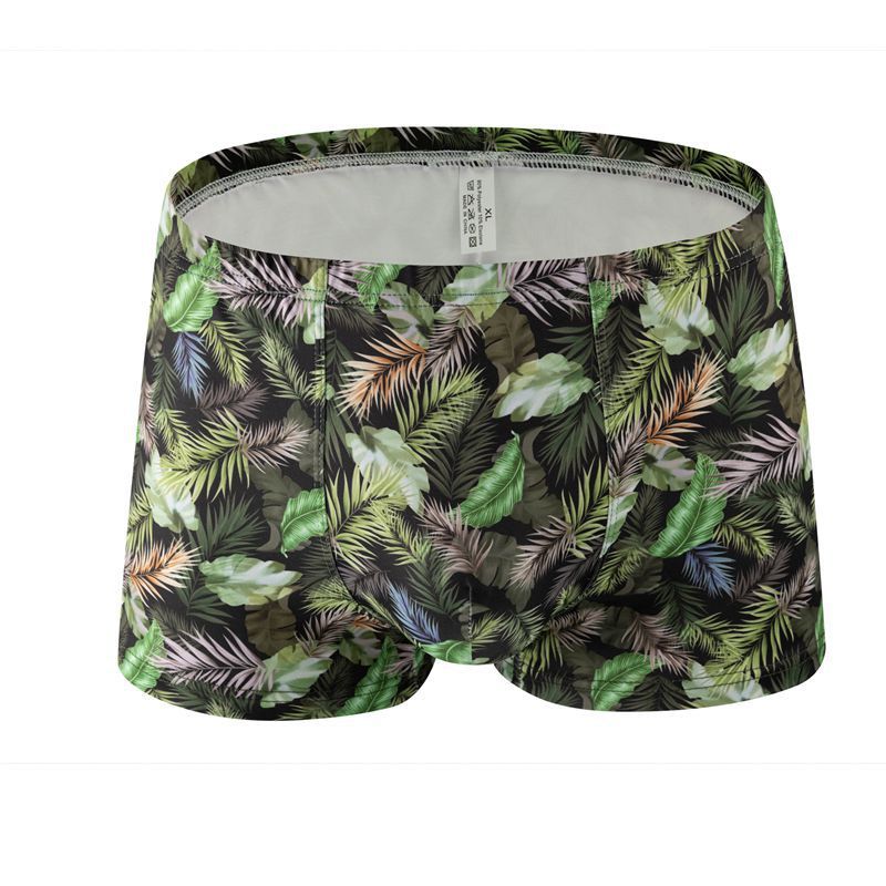 Printed Milk Silk Comfortable Breathable Multi-color Rose Boxers